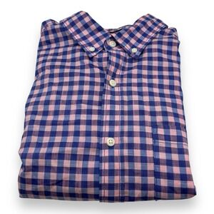 RYE by Hawker Rye Button-Down Shirt Men's L Short Long Sleeve Blue Pink Plaid